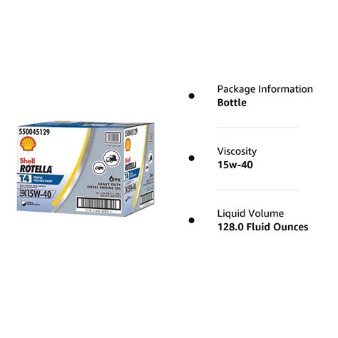 Shell Rotella T4 15w40 Heavy Duty Motor Oil - 1 Gallon Bottles - 6 Pack ...