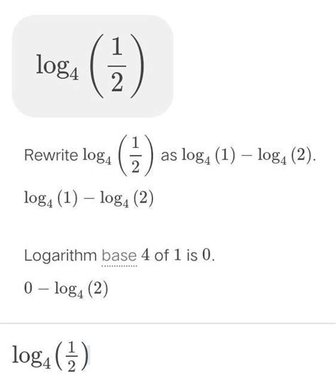 logarithm of 1/2at the base of 4= - Brainly.in