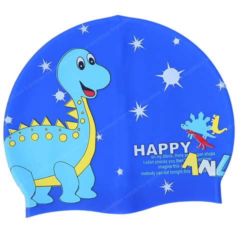 Toyshine Kids Silicone Swim Caps for Girls and Boys, with Fun Dino ...