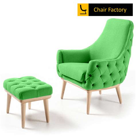 Camponi Green Accent Lounge Chair and Ottoman | Chair Factory