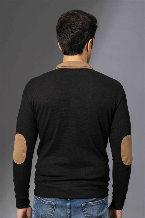 Gold Self Design Zipper Collar T-Shirt – Gritstones