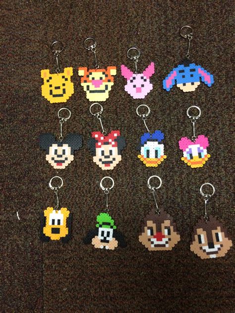 Classic Disney Keychains Homemade | Etsy | Perler bead disney, Melty ...