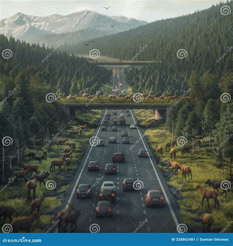 Wildlife Overpass In A Scenic Desert Landscape Stock Photography | CartoonDealer.com #328862414