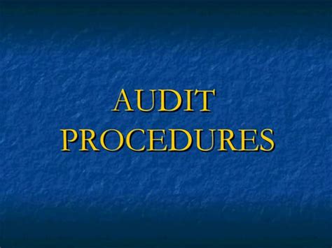 Image result for Audit Procedures PDF