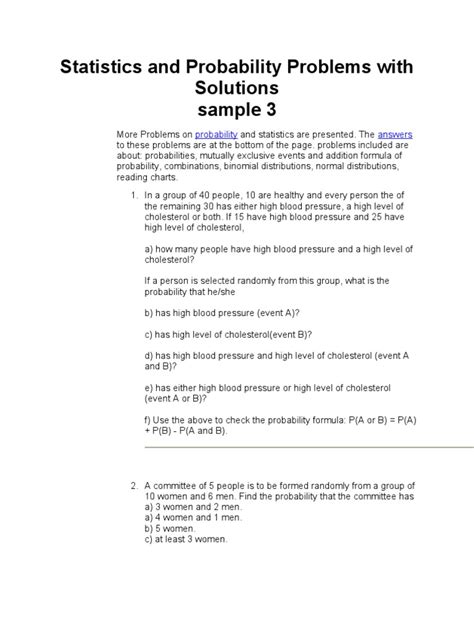 Probability and Statistics Problems 的图像结果