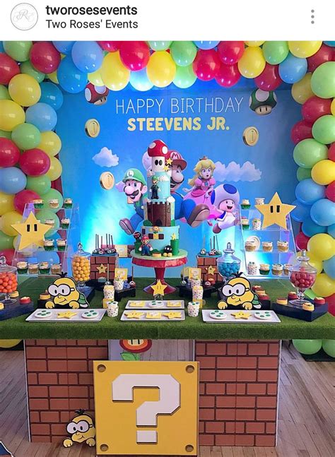 Super Mario bros Birthday Party Dessert Table and Decor | Super mario ...