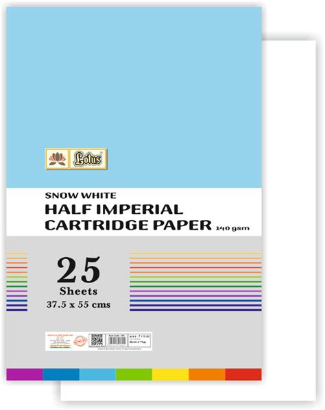 Lotus A2 Half Imperial Snow White Cartridge Sheet 25 pcs [SB002978 ...