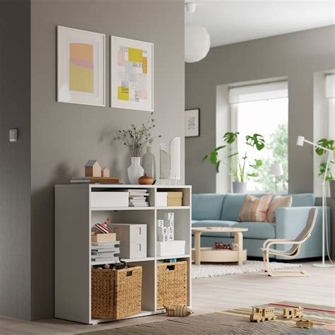 VIHALS shelving unit with 4 shelves, white, 95x37x90 cm (373/8x145 ...