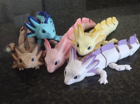 3D Printed Axolotl Model Collection