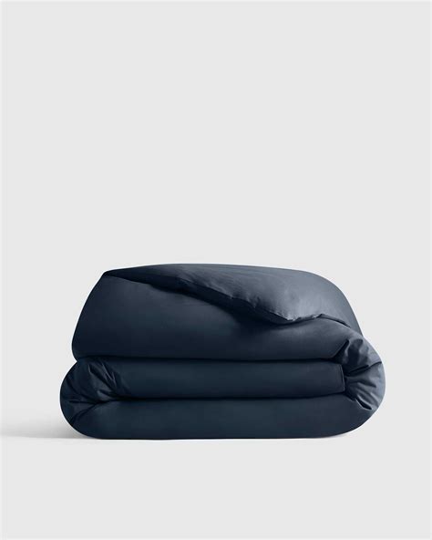 Classic Organic Percale Duvet Cover in Navy