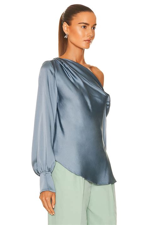SIMKHAI Alice One Shoulder Top in Slate | FWRD