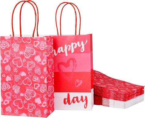 Amazon.com: Engrowtic 48 Pcs Valentine's Day Paper Gift Bags Paper ...