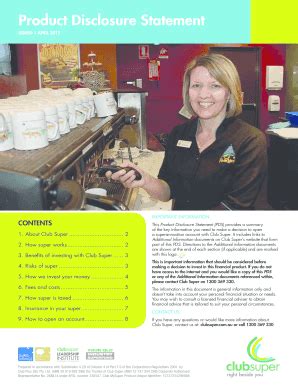 Fillable Online Product Disclosure Statement (PDS) - Club Super Fax ...