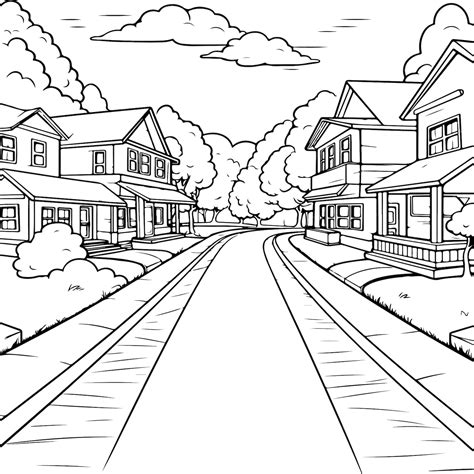 An ordinary road coloring page | Premium AI-generated vector