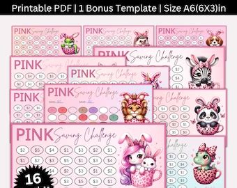 Buy Mini Panda Savings Challenge Printable, Panda Saving Challenges ...