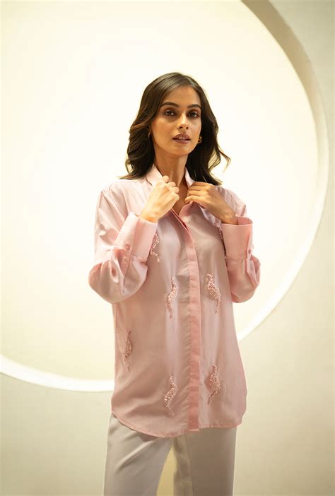 Pearl Oasis Pink Silk Shirt – House of Dreams
