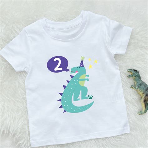 Kids Personalised Dinosaur T Rex Birthday T Shirt By Lovetree Design