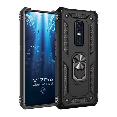 Vaku ® Vivo V17 Pro Hawk Ring Shock Proof Cover with Inbuilt Kickstand ...