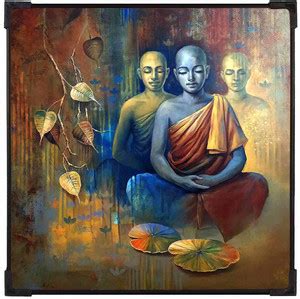 FURNATO | Painting of Monk in Meditation | With UV Coated MDF Framing ...