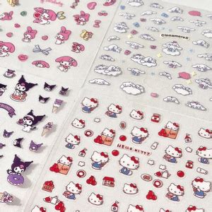 R H LIFESTYLE 4 Sheets Cinnamoroll Sanrio Stickers Set Cute Kawaii ...