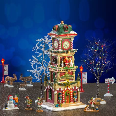 LEMAX PRE-ORDER Santa's Wonderland The Village Square Clock Tower Set ...