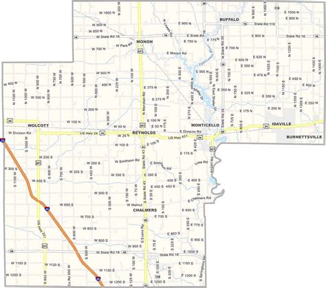 White County Map, Indiana - US County Maps