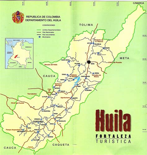 Map Of Huila Colombia