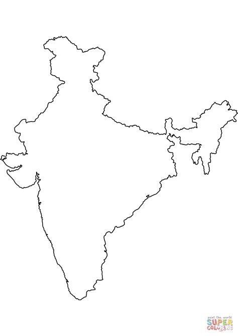India Blank Outline Map coloring page | Free Printable Coloring Pages