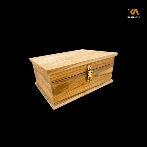 Wood Storage Box for Home and Office Decorative Box with Brass Latch W ...