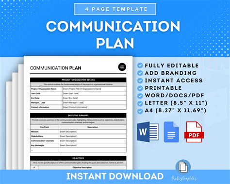 Image result for Communication Plan Template
