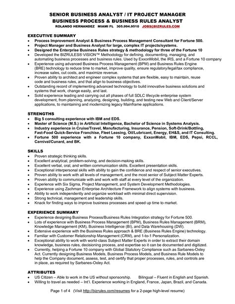 Senior Business Analyst Resume | Templates at allbusinesstemplates.com