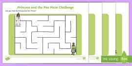 Prince and Princess Maze Activity Worksheets (teacher made)