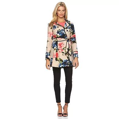Women's ELLE™ Floral Trench Coat
