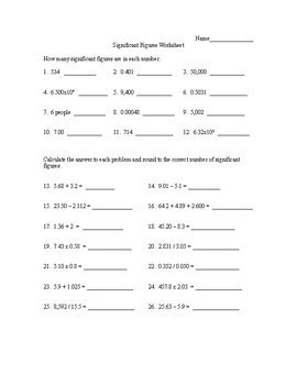 Image result for Significant Digit Practice Worksheet