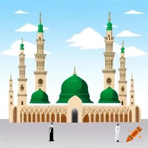 Illustration of Al-Masjid An-Nabawi in Medina, Saudi Arabia on Craiyon