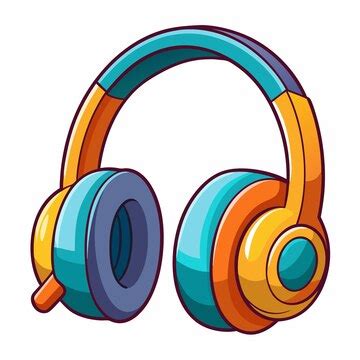 Headphone isolated on white background cute image of headset vector ...