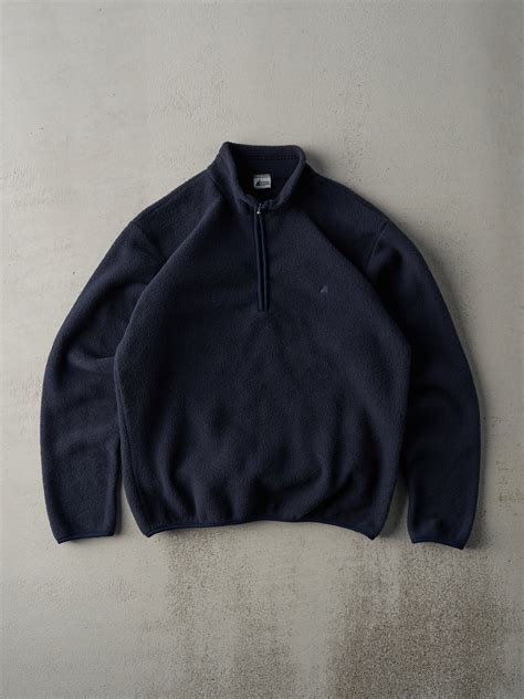 Vintage 90s Navy MEC Quarter Zip Fleece Sweater (M/L) - Rebalance Vintage