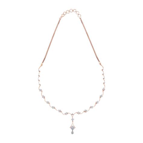 Buy Floral Design Earrings and Necklace Set in 14Kt Rose Gold ONS17029 ...