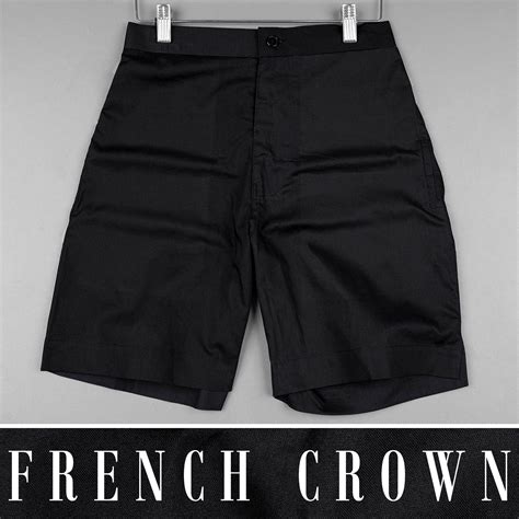 Jade Black Plain-Solid Premium Cotton Shorts For Men
