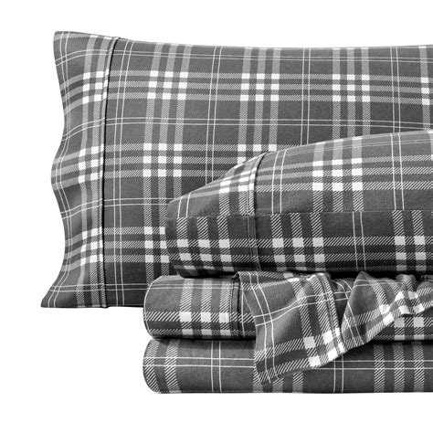 Bare Home Queen Size Flannel Sheet Set - 100% Cotton, Deep Pocket, 4 ...