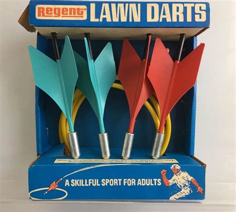 Vintage REGENT Lawn Darts JARTS Rare Version Empty Box Lawn Dart Game ...