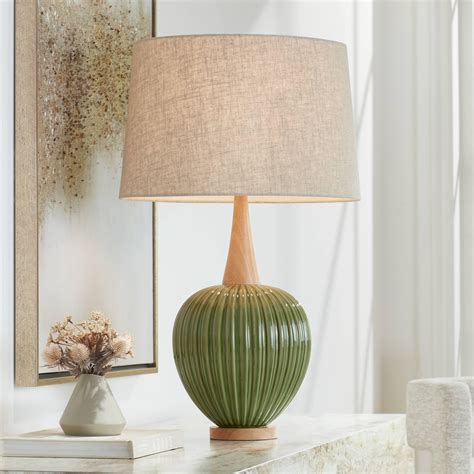 360 Lighting Sevilla 29" Tall Mid Century Modern End Table Lamp Green ...