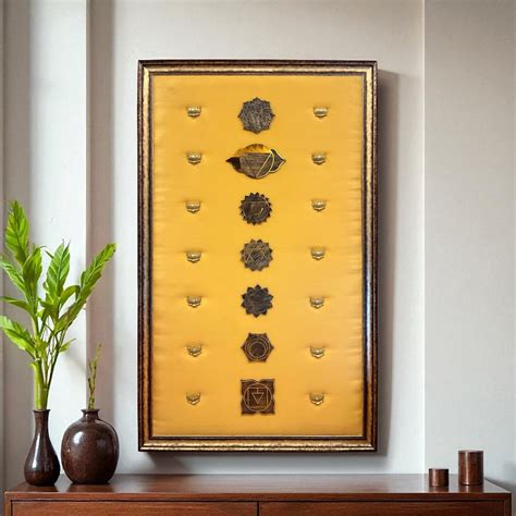 7 Chakra Wall Art | Sacred Energy Symbols crafted in titanium with bra ...