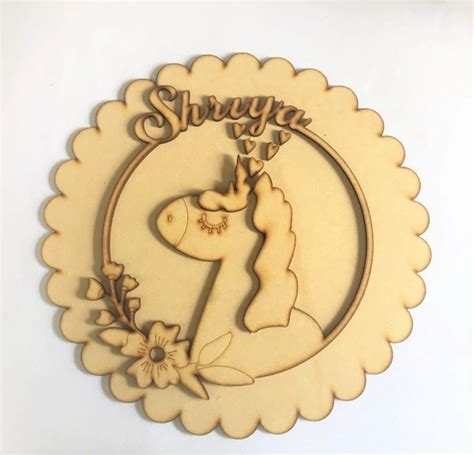 Unicorn themed Kids name board