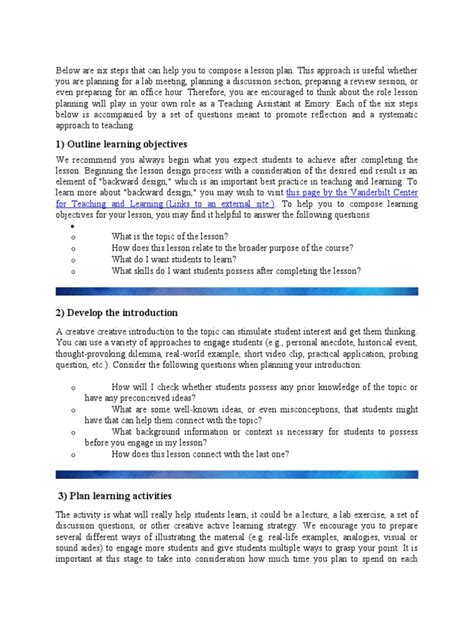 Step by Step Lesson Plan Example 的图像结果