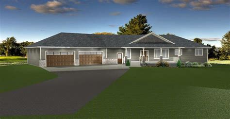 ranch home with 4 car garage