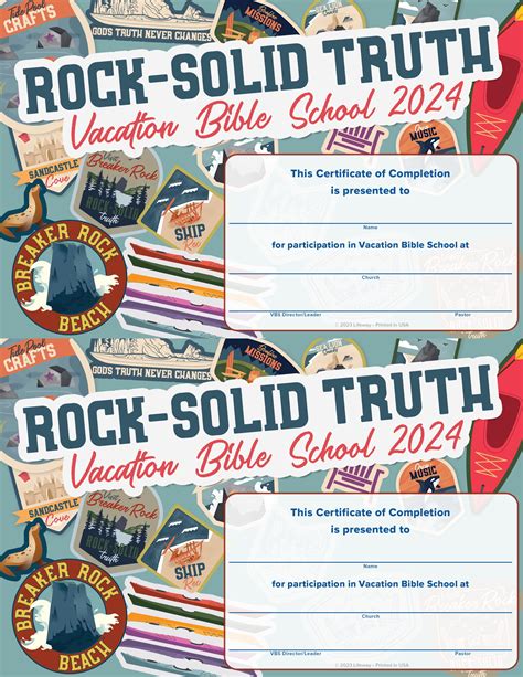 VBS-Breaker Rock Beach: Certificates Of Completion (2024) (Pack Of 50 ...