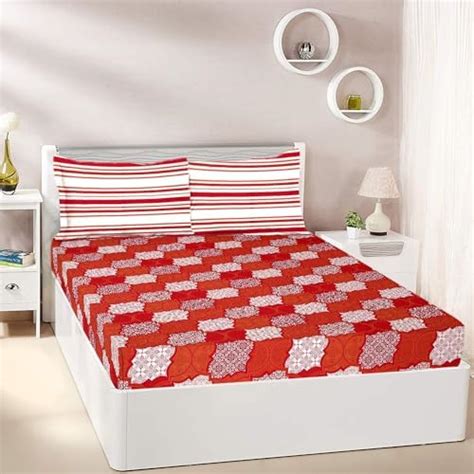 Amazon Brand - Solimo Floral Splash 144 TC 100% Cotton Double Bedsheet ...