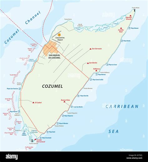 Map Of Cozumel Mexico Beaches
