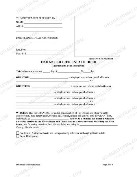 Printable Lady Bird Deed Florida Form
